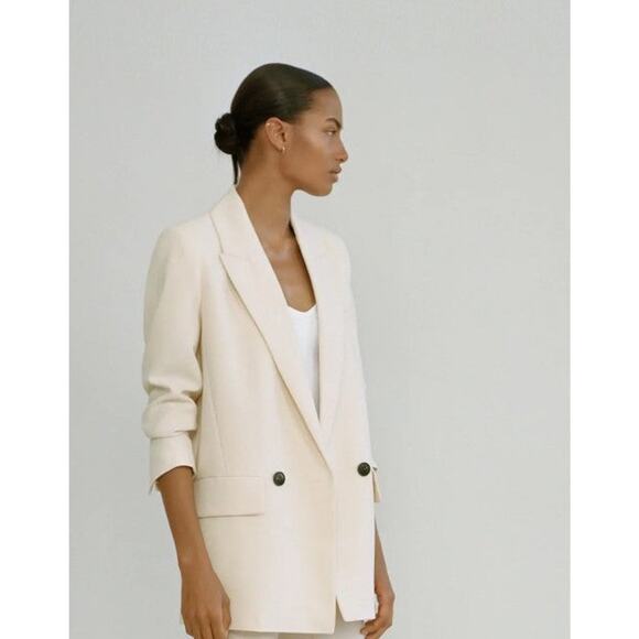 ZARA Oversized Flowy Blazer Jacket with Notched Lapel Collar - XS - Picture 4 of 4